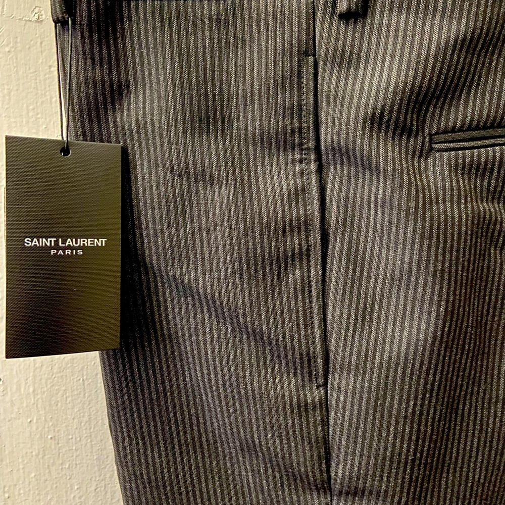 SAINT LAURENT WOOLEN CREASED TROUSERS